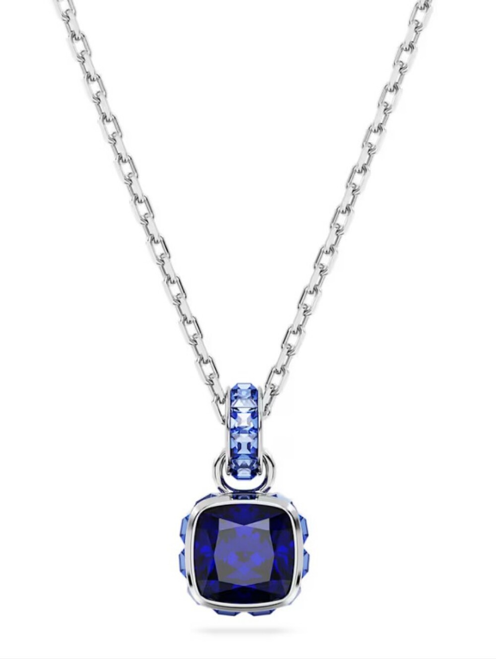 Swarovski Birthstone Pendant September, Blue, Rhodium Plated- Like New